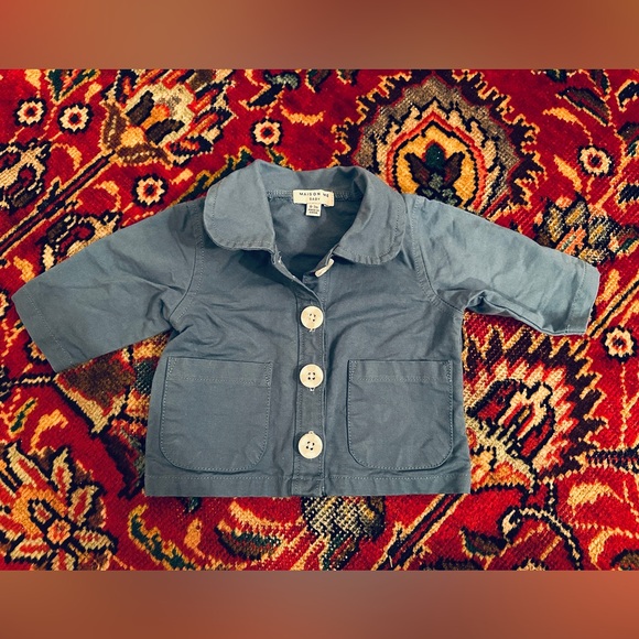 Light Blue fall Baby chore jacket 0-3 Months EUC - Picture 1 of 1